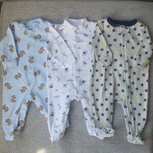 Bundle of Three Baby Boy Sleepers Size 0-3 Months Baby Gap Kyle&Deena Child of M
